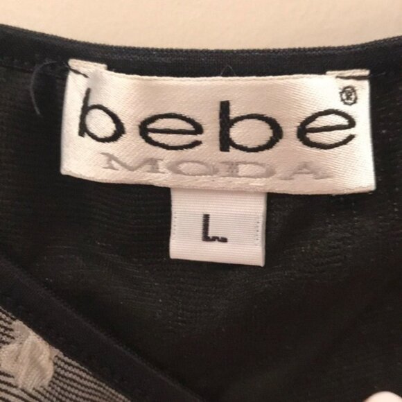 🖤 Vintage Bebe Women’s Sleeveless Floral Top | Size L - Picture 3 of 8